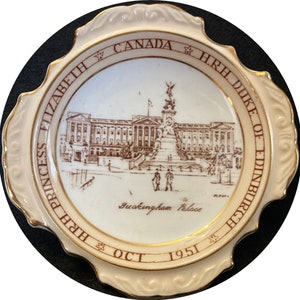 Princess Elizabeth, Duke of Edinburgh, Trinket Dish, 1951, Canada Visit, Paragon, Bone China, Made in England, Trinket Dish, Royal Warrant