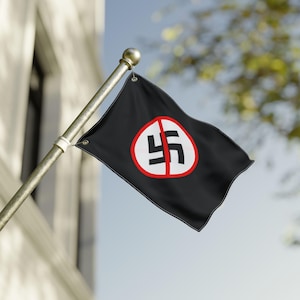 No Nazis Symbol Flag | Double Sided Flag, Anti-Fascist Emblem