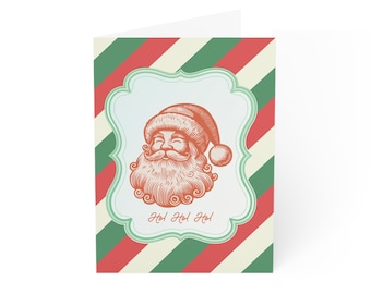 Biglietti di Natale minimalisti vintage di Babbo Natale