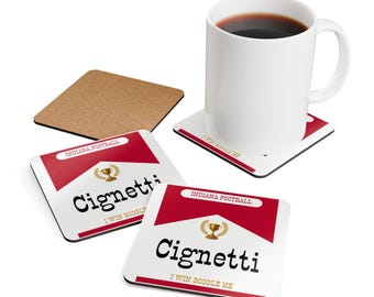 Indiana Football Trophy Name Corkwood Coaster Set | Game Day Coasters