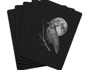 Raven and Full Moon Playing Cards