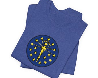 Indiana Torch and Stars T-Shirt | State Flag Circle Graphic
