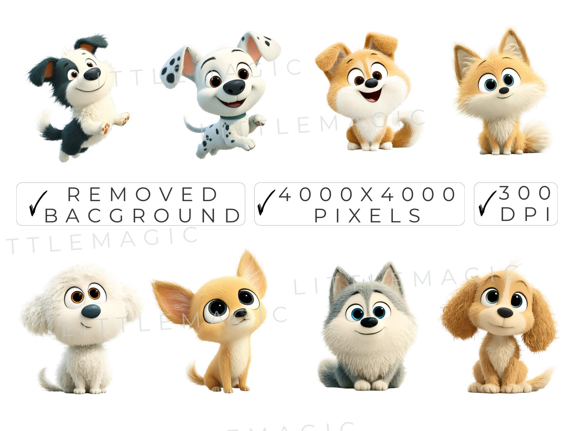 Cute Puppy Clipart Bundle - Baby Dog Illustrations PNG for Nursery ...