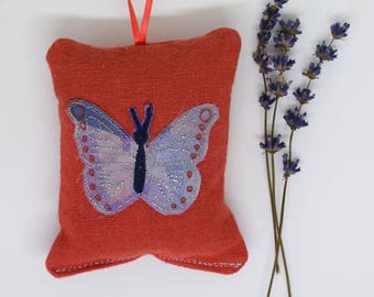 Lilac Butterfly Lavender Sachet, Lavender Pillow, Lavender Bag, Lavender Gift, Drawer Fresher, Wardrobe Refresher, Home Fragrance