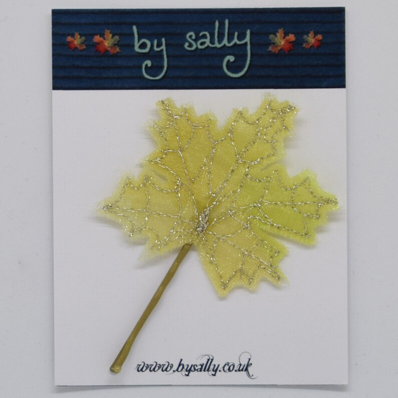 Leaf Hair Clip Boho Wedding Bridal Hair Tree Green Maple Leaves Embroidered Leaf Spring Leaf Hair Slide Quirky Hair Pin