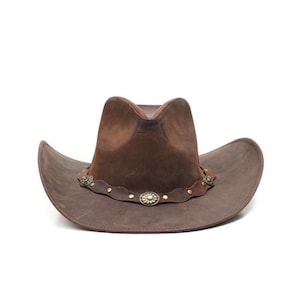 Rustic Brown Cowboy Hat | Western Leather Hat | Handmade Outback Hat | Vintage Style Hat | Unisex Sun Hat | Durable Adventure Hat