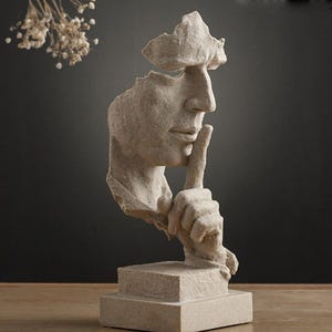 Silent Face Sculpture | Abstract Art Statue | Minimalist Home Decor | Aesthetic Resin Figurine | Modern Art Piece | Unique Gift Idea