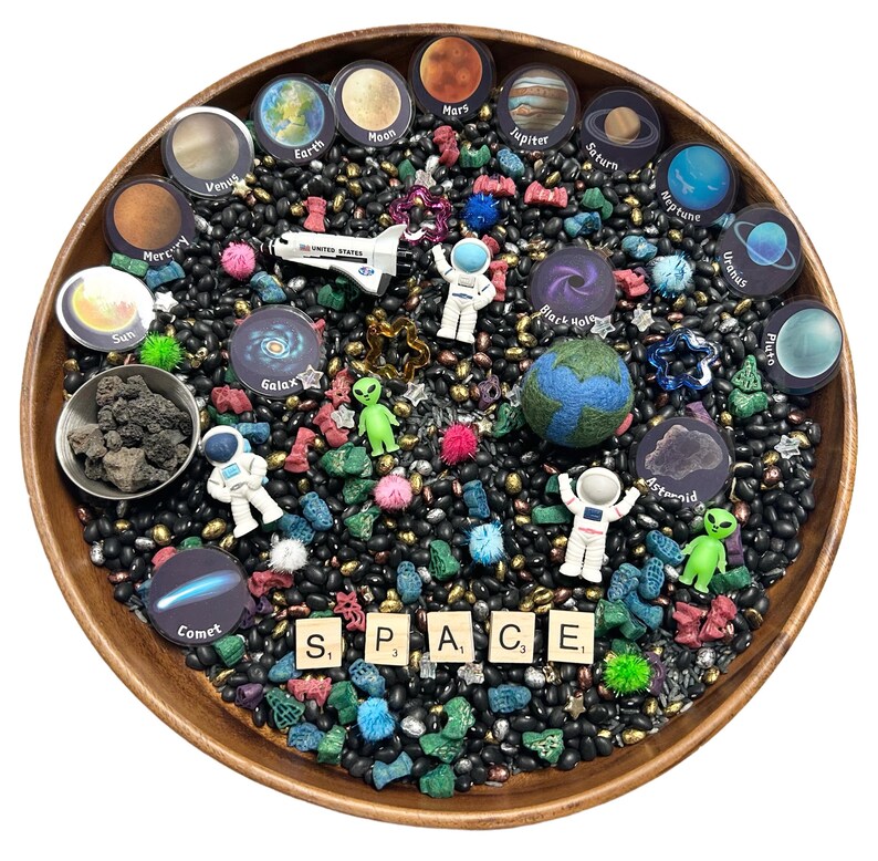 Space Sensory Bin Filler Kit, Solar System Personalized Kids Acitivity ...