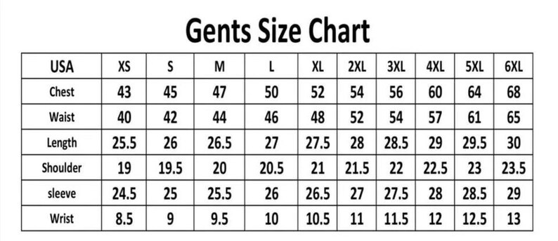 Gent's Size Chart
