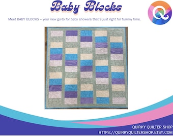 Baby Blocks Quilt – Digital Quilt Pattern PDF, Beginner Friendly, 39.5" Square