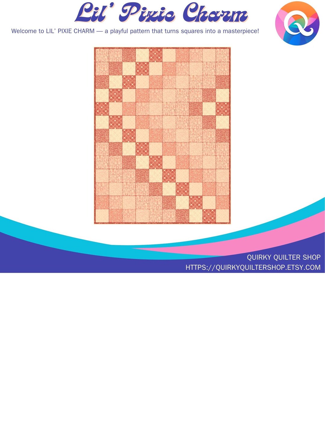Lil’ Pixie Charm Quilt Pattern PDF – Beginner Friendly – Charm Square ...