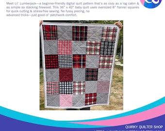 Lil Lumberjack - Digital Quilt Pattern (PDF) – Scrap Buster Friendly – Beginner – 36" x 42"