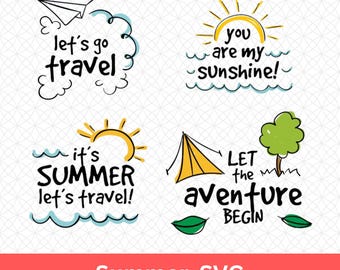 Summer Travel SVG – Vacation & Adventure Quote Design, Beach Trip Sublimation Clipart, Wanderlust SVG Cut File