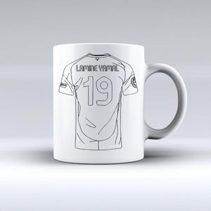 Custom Soccer Line Art Mug, Personalized Football Fan Gift, Minimalist Club Supporter Cup, FIFA 2025 Inspired Coffee Mug for Him or Her