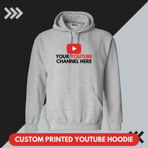 Custom Youtube Hoodie, Personalized Youtube Channel, Custom Funny Youtube Hoodies, Promote Your Youtbe Channel, Gift for Youtuber & Streamer