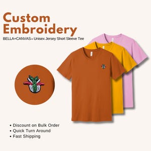 Custom Embroidered Portrait T-Shirt from Photo – Personalized Line Art Family, Couple, or Pet Shirt – Anniversary, Wedding, and Gift Idea