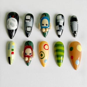 Ilomilo- Press on nails/3D nails/Billie eilish nails/ilomilo nails/WWAFASWDWG