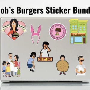 Bob’s Burgers Sticker Set – 9 Holographic Vinyl Stickers | Louise, Tina, Gene & Family Pack