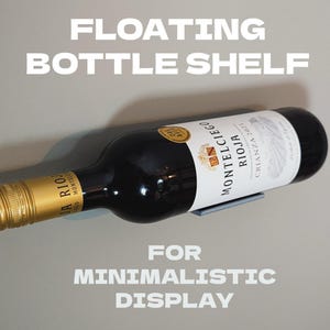 Minimalistisk flytande vinställ | Väggdisplay i återvunnen plast