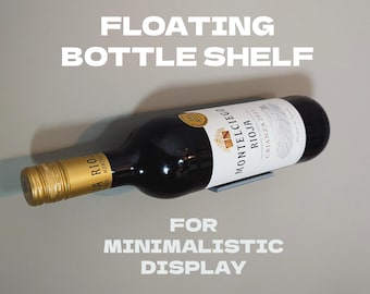 Minimalist Floating Wine Rack | Recycled Plastic Wall Display