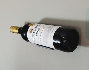 Floating Wine Rack | Wall Mounted Bottle Holder | Minimalist Bar Decor | Recycled Housewarming Gift