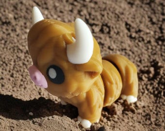 3D Printed Highland Cow Fidget Toy, Scottish Desk Decor