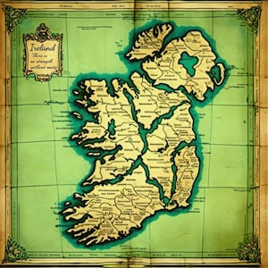 Irland Landkarte, Landkarte Irland, Landkarte Irland, grün bunt, Landkarte Irland.