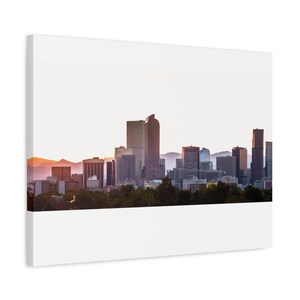 Canvas Print, Denver Skyline Matte Canvas, Stretched Wall Art by Cisco Mora Photography, Large 25 inch, Home Decor, Office Decoration, Gift