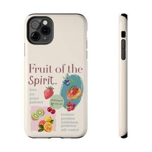 Christian Fruit of the Spirit Tough Phone Case, Religious iPhone Cover, Spiritual Phone Accessories, Faith Scripture Phone Case,