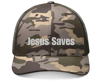 Jesus Saves Camouflage Trucker Hat