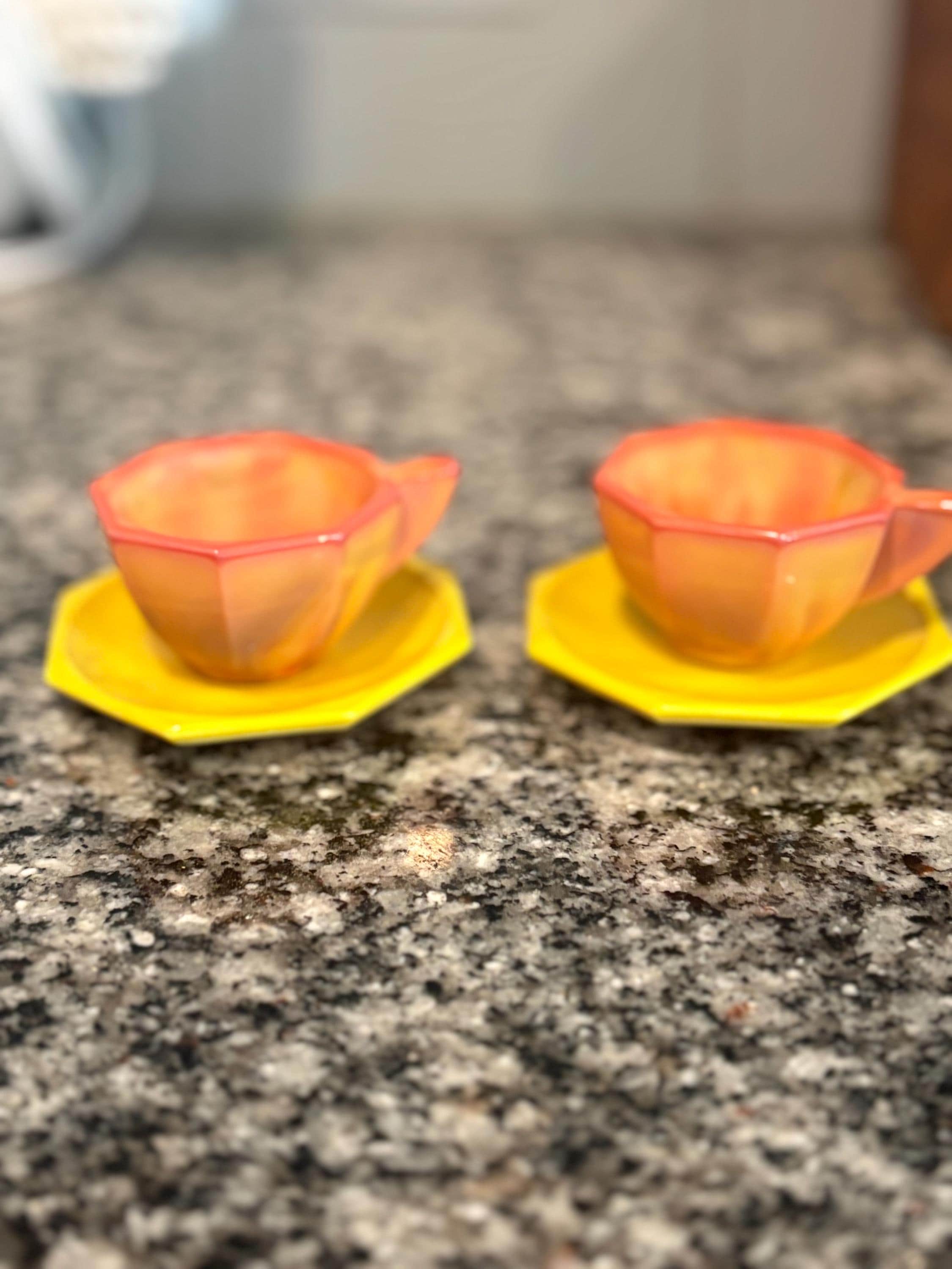 Akro Agate Tea Cups - Etsy