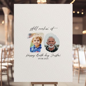 70th Birthday Signature Board: Photo Guest Book Alternative (Digital Download)
