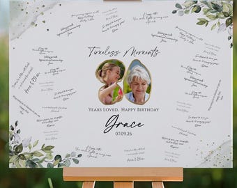 80th Birthday Guest Book Alternative: Photo Collage Sign