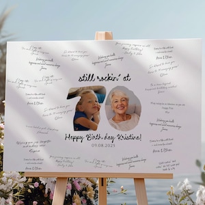 70th Birthday Guest Book Alternative: Photo Signature Sign (Digital or Printed)