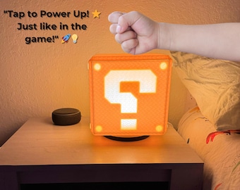 Op Mario Bros geïnspireerde oplichtende mysteriedoos – 3D-geprinte, door aanraking geactiveerde lamp (9,84 inch)