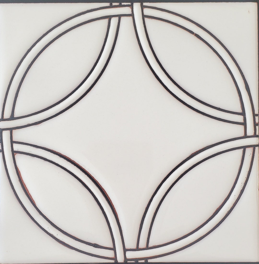Ellipse Modern Tile: Handmade 6x6 Pool Tile, Backsplash or Risers - Etsy