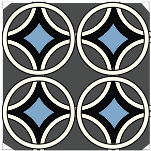 Donna Rings Modern Pool Tiles: Hand-Painted Ceramic Backsplash (6x6) Grau