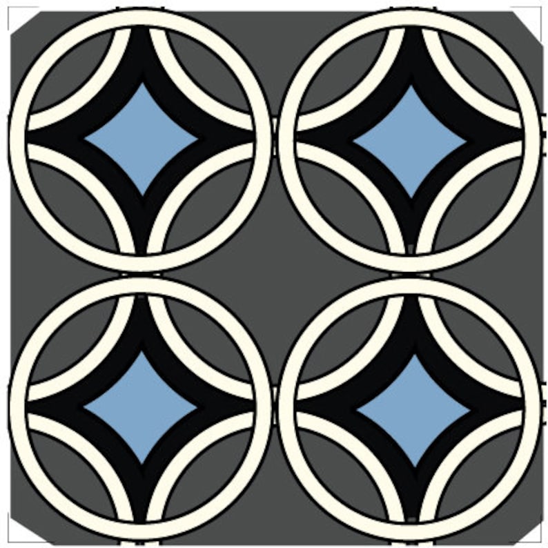 Donna Rings Modern Pool Tiles: Hand-Painted Ceramic Backsplash (6x6) Grau