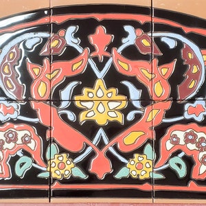 Half Dome Floral Mural ~ Perfect for Outdoor/Indoor Fountain Backsplash for Kitchen or Bathroom