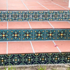 Cairo Spanish Tile: Hand-Painted Moroccan Design, 6x6 (Set of 4) afbeelding 10