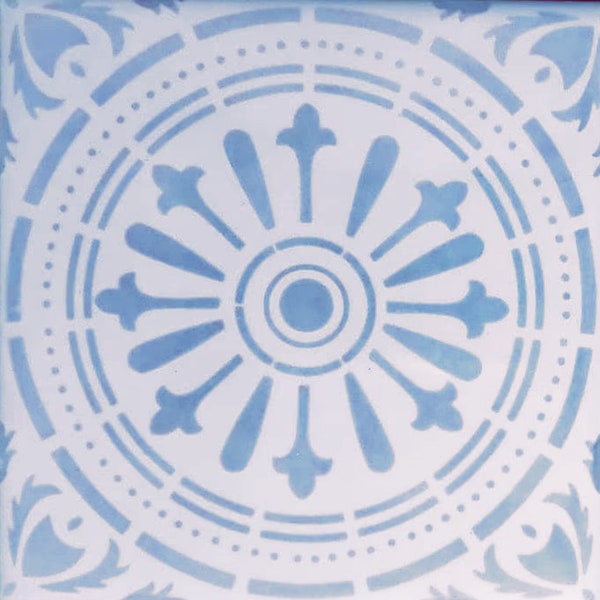 Handpainted Ceramic Tile: Modern Kitchen Backsplash, Stair Risers (6x6)
