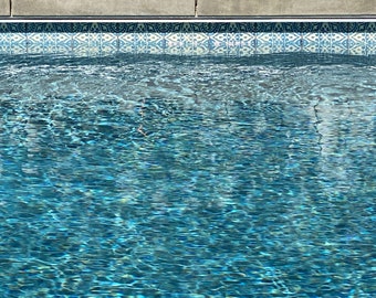 Modern Pool Tile *Dantel - 6×6 Handpainted Tile  ~ Kitchen Backsplash, Stair Risers (PRICE Per PIECE)