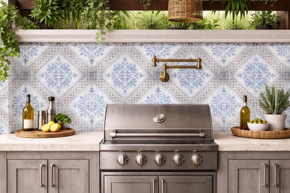 Hand-Painted Portuguese Tile: 6x6 Ceramic Kitchen Backsplash