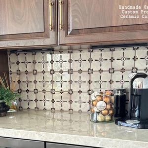 Hand-Glazed Mediterranean Tile: 6x6 Vintage Amuse Pattern