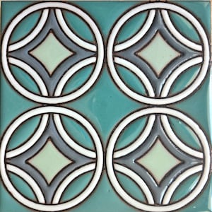 Donna Rings 6x6 ~ Modern Pool Tiles, Risers, or  Kitchen Backsplash Tiles (Price per 4 = 1 sqft) *