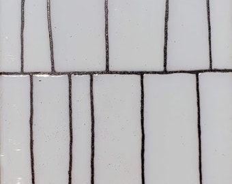 Modern Handpainted Tile 6x6 ~ Thatch Tile Design~ Kitchen Backsplash Tiles, Modern Ceramic Tile (PRICE Per 4 PIECES)