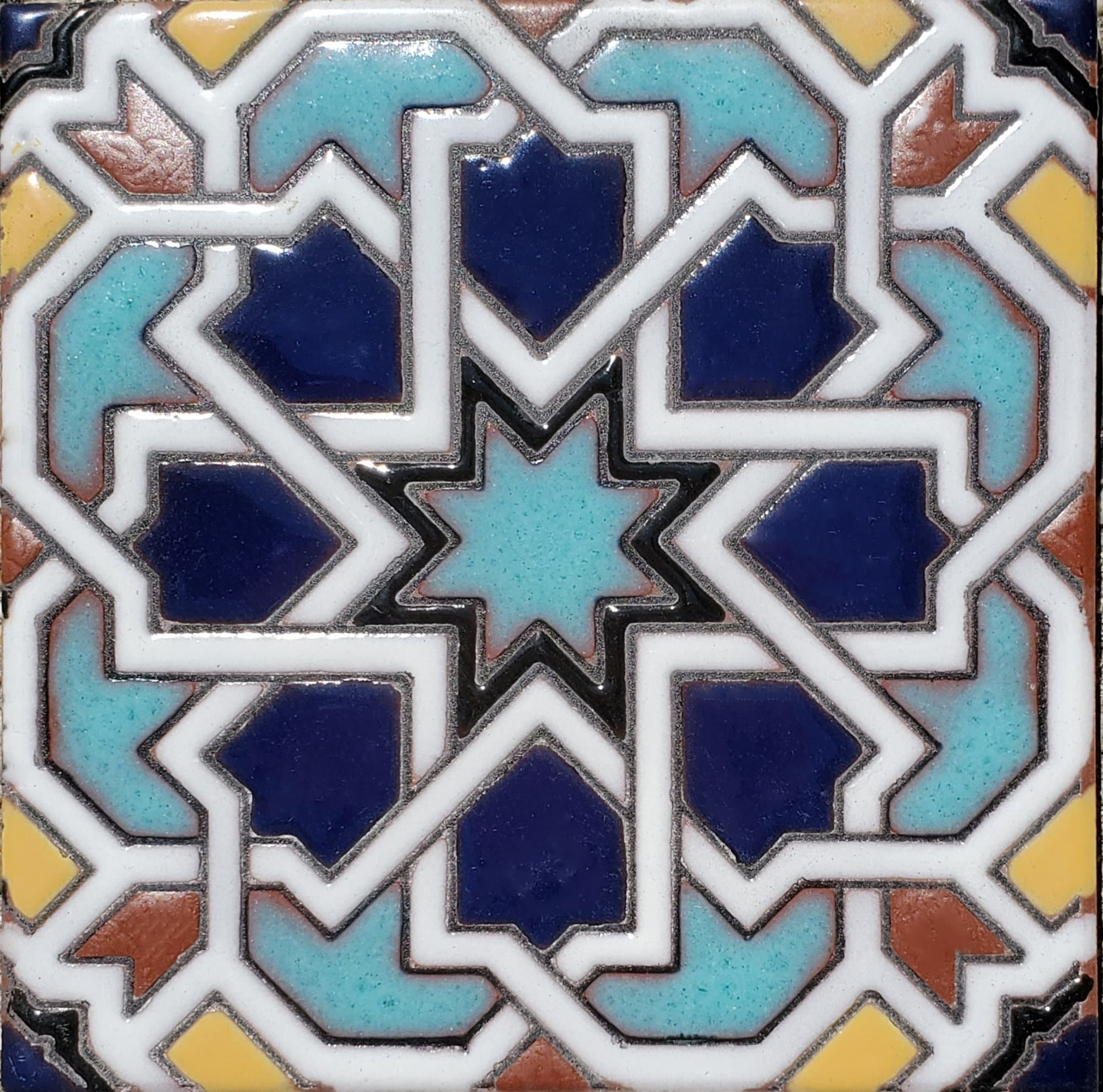 Azulejo geométrico morisco de Marrakech (19,50 cada uno, 6x6, 4 piezas, 1  pie cuadrado, 78,00) - Etsy México, image size:2000x1980