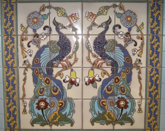 Catalina Peacock~ Our Most Popular Decorative Tile Mural ~Tile Backsplas
