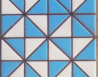 Decorative Handpainted Tile 6x6 ~ Modern Pinwheel Tile (PRICE PER 4 PIECES)