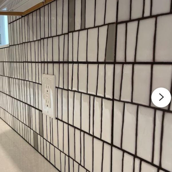 Thatch Mid-Century Modern  White Backsplash Tiles Handmade 6x6 Price Per Piece